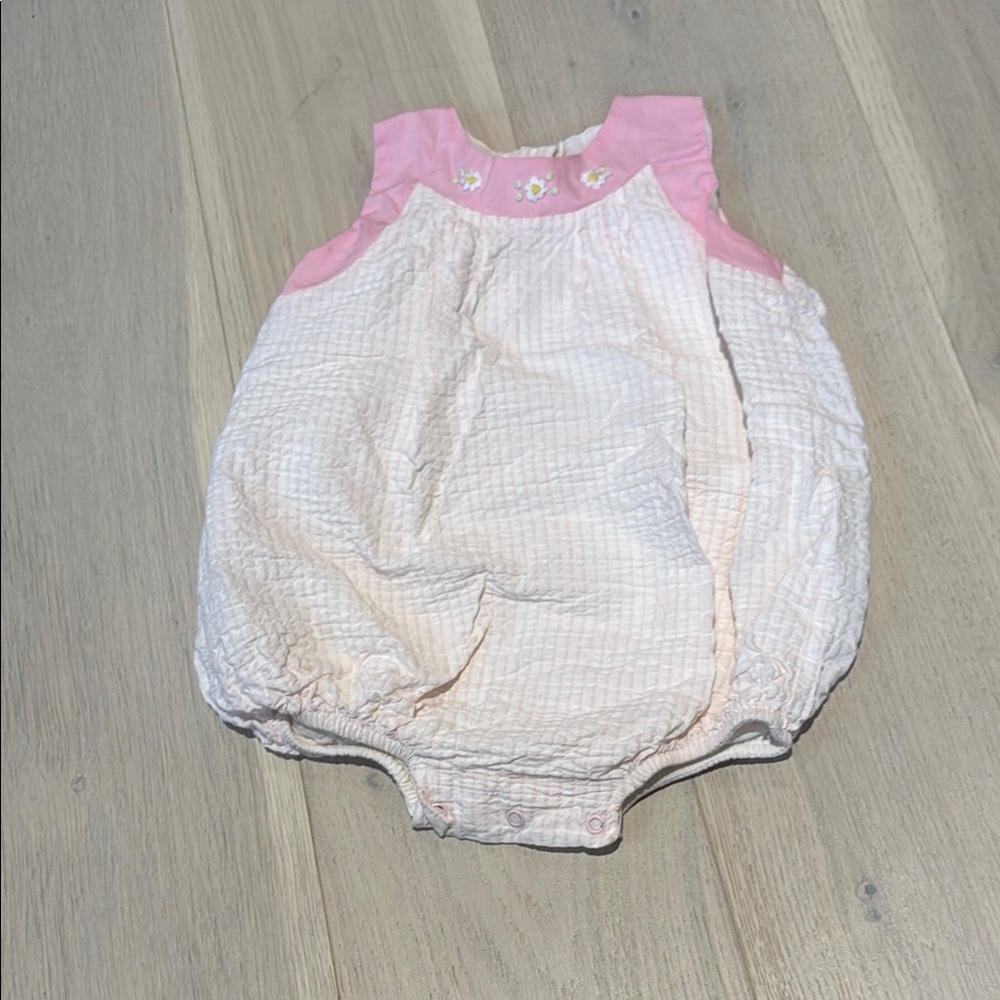 Dondolo Pink and White Baby Romper
